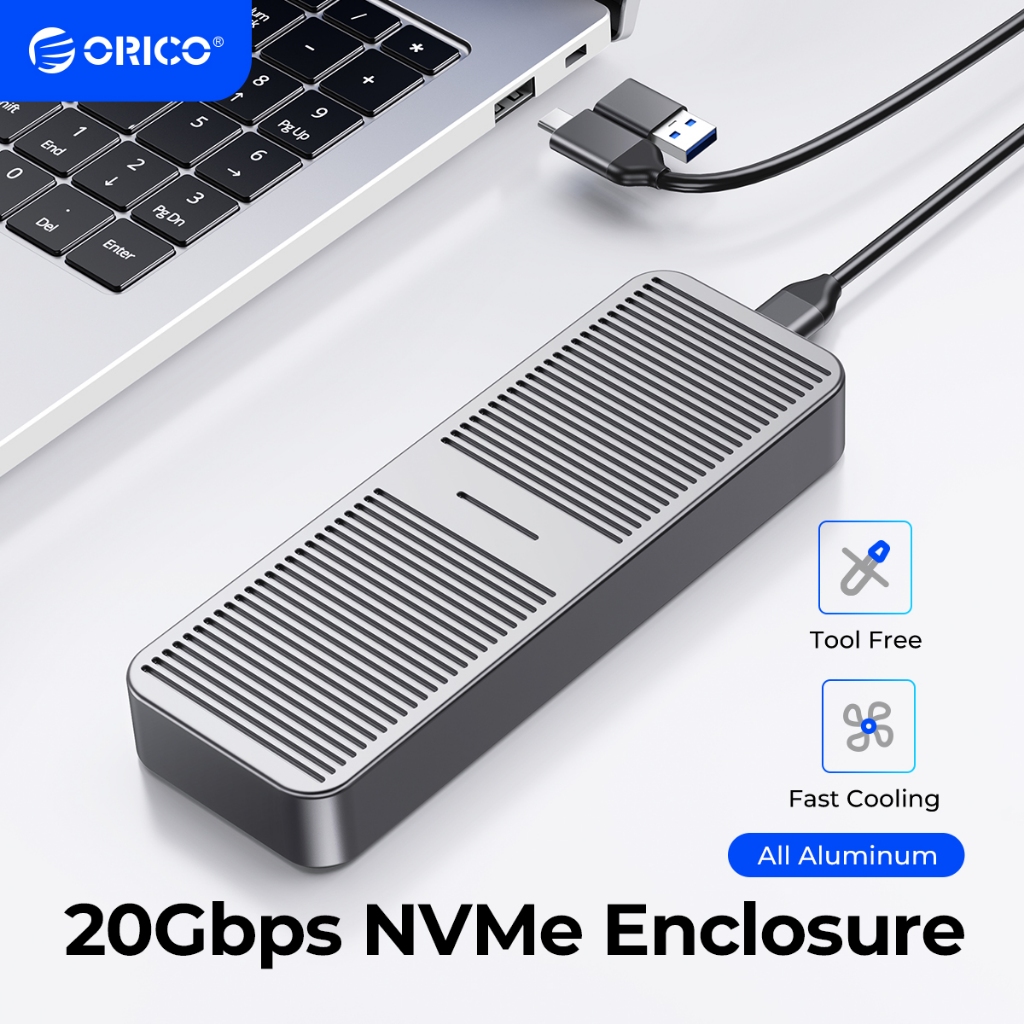 ORICO M.2 Hard Drive Enclosure NVMe SSD Case USB 3.1 Gen 2 10Gbps & 2 in 1 Cable