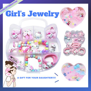 Set trang sức vòng cổ/ vòng tay/ dây chuyền hình mèo KT dễ thương làm quà tặng giáng sinh cho bé gái