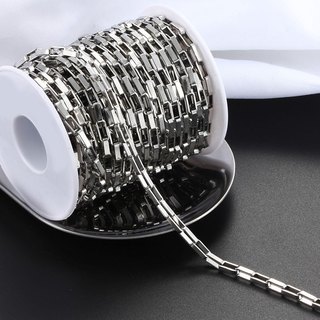 Thép không gỉ Dài Hộp Dây Xích Dành Cho Nam Nữ Vòng Cổ Phát Hiện DIY Trang Sức Làm Áo Len Dây Xích Punk Vòng Tay Bán Buôn 1M
