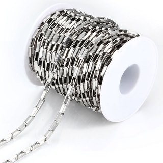 Thép không gỉ Dài Hộp Dây Xích Dành Cho Nam Nữ Vòng Cổ Phát Hiện DIY Trang Sức Làm Áo Len Dây Xích Punk Vòng Tay Bán Buôn 1M