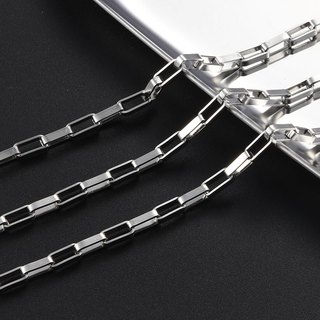 Thép không gỉ Dài Hộp Dây Xích Dành Cho Nam Nữ Vòng Cổ Phát Hiện DIY Trang Sức Làm Áo Len Dây Xích Punk Vòng Tay Bán Buôn 1M