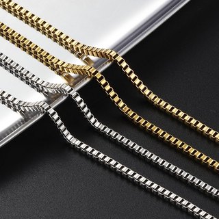 18K Mạ Vàng Hộp Dây Xích 2.5 Mm Thép Không Gỉ Vòng Cổ Cho DIY Trang Sức Phát Hiện Làm Nam Nữ Vòng Tay Liên Kết Dây Xích Phụ Kiện