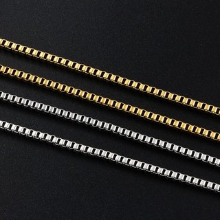 18K Mạ Vàng Hộp Dây Xích 2.5 Mm Thép Không Gỉ Vòng Cổ Cho DIY Trang Sức Phát Hiện Làm Nam Nữ Vòng Tay Liên Kết Dây Xích Phụ Kiện