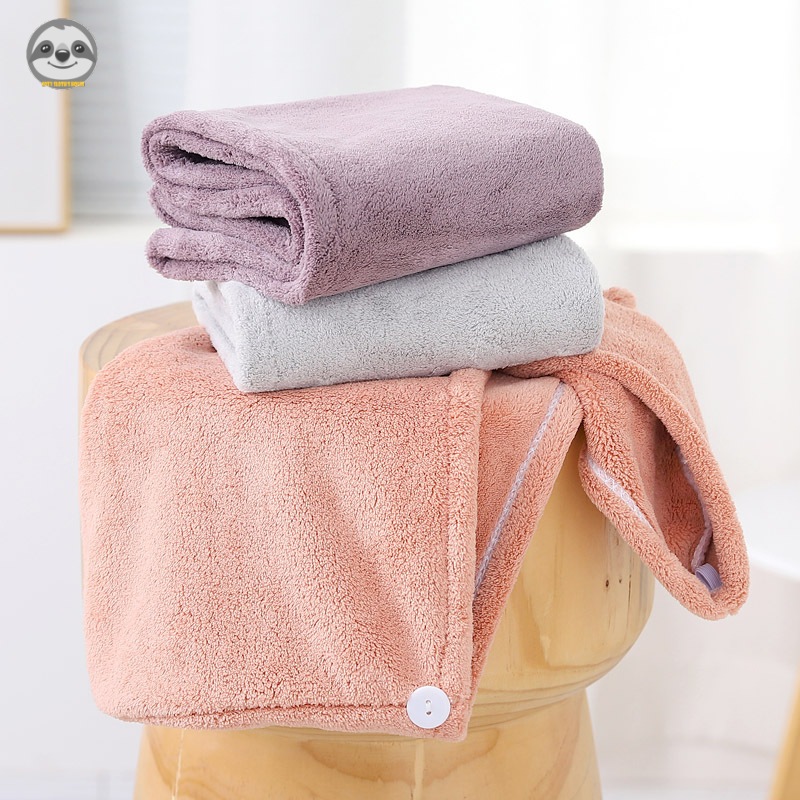 Phong cách Nhật Bản Muji Style / Mũ sấy tóc lông cừu san hô trọng lượng cao / Mũ tắm màu trơn đơn giản / Mũ tắm sấy tóc hấp thụ nước mạnh / Khăn sấy tóc