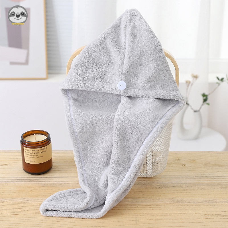 Phong cách Nhật Bản Muji Style / Mũ sấy tóc lông cừu san hô trọng lượng cao / Mũ tắm màu trơn đơn giản / Mũ tắm sấy tóc hấp thụ nước mạnh / Khăn sấy tóc