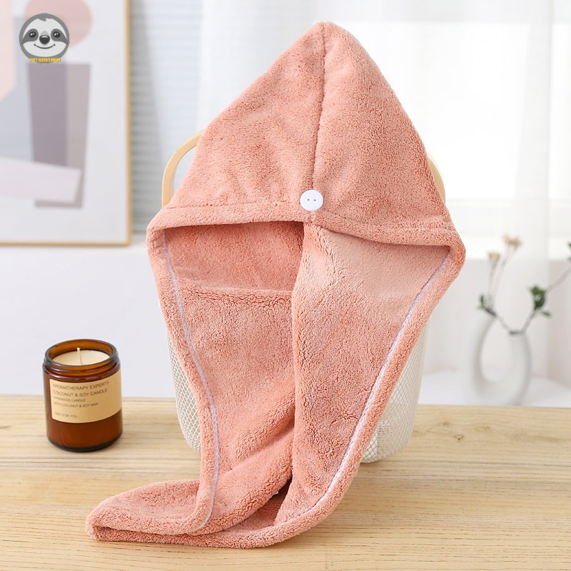 Phong cách Nhật Bản Muji Style / Mũ sấy tóc lông cừu san hô trọng lượng cao / Mũ tắm màu trơn đơn giản / Mũ tắm sấy tóc hấp thụ nước mạnh / Khăn sấy tóc
