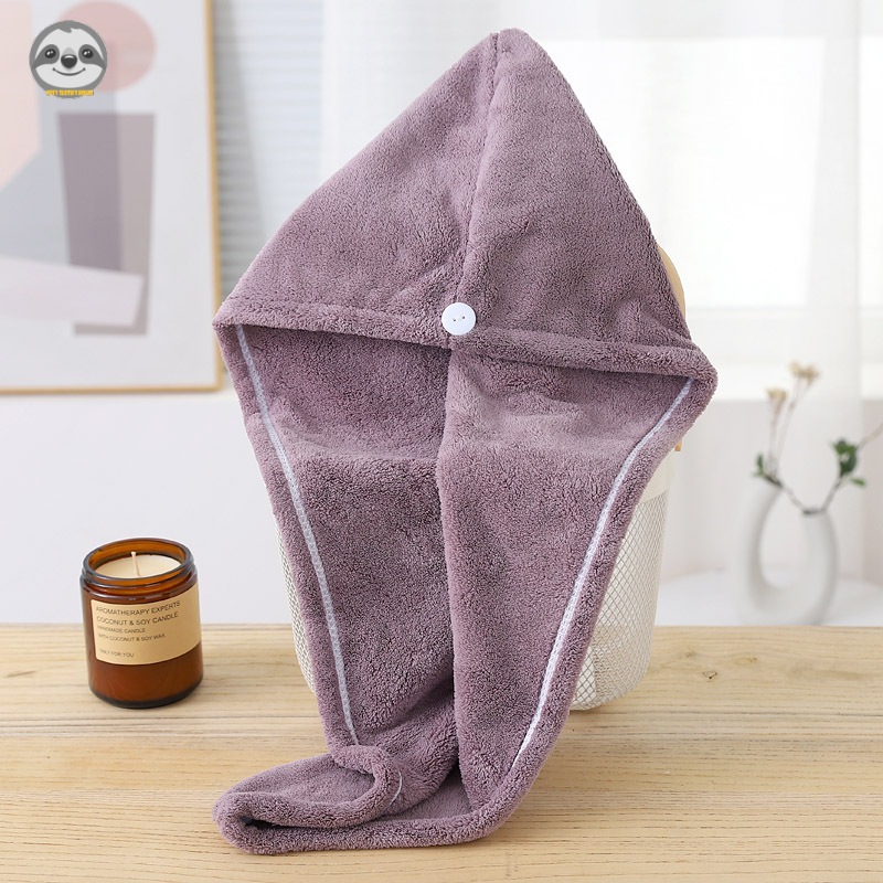Phong cách Nhật Bản Muji Style / Mũ sấy tóc lông cừu san hô trọng lượng cao / Mũ tắm màu trơn đơn giản / Mũ tắm sấy tóc hấp thụ nước mạnh / Khăn sấy tóc