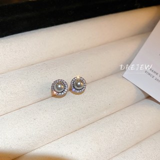 DREJEW Bông Tai Mạ Bạc 925 Đính Ngọc Trai Tròn zircon Phong Cách Pháp Thời Trang Cao Cấp Không Gây Dị Ứng