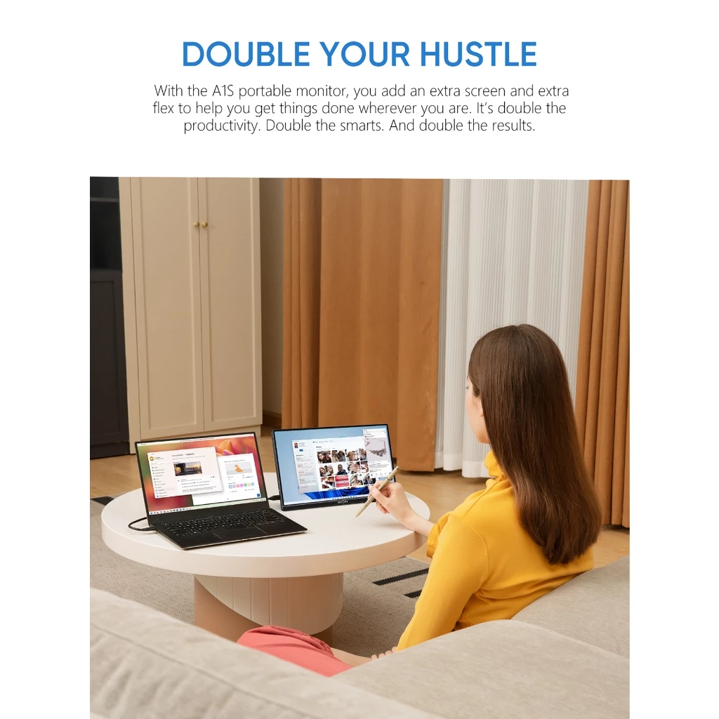 Màn hình di động, Màn hình máy tính xách tay cầm tay ARZOPA 14 "A1S FHD 1080P Màn hình bên ngoài với loa kép thứ hai cho máy tính xách tay Điện thoại PC Xbox PS4 / 5 Switch
