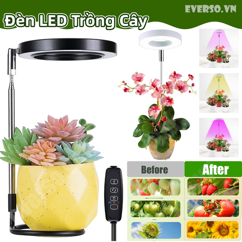 Đèn LED Trồng Cây 48 LED Với 3 Mức Độ Hẹn Giờ Và 9 Mức Độ Điều Chỉnh ...