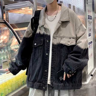 GKSSS   Áo Khoác denim Dáng Rộng Màu gradient Phong Cách Thời Trang Hàn Quốc Cho Nam Giới