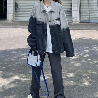 GKSSS   Áo Khoác denim Dáng Rộng Màu gradient Phong Cách Thời Trang Hàn Quốc Cho Nam Giới