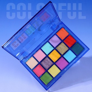 Bảng phấn mắt đầy màu sắc UCANBE, 15 màu sắc rực rỡ Sáng lung linh Matte Metal Neon Eye Makeup Pallet, Rainbow Green Hồng Tím Cam Xanh