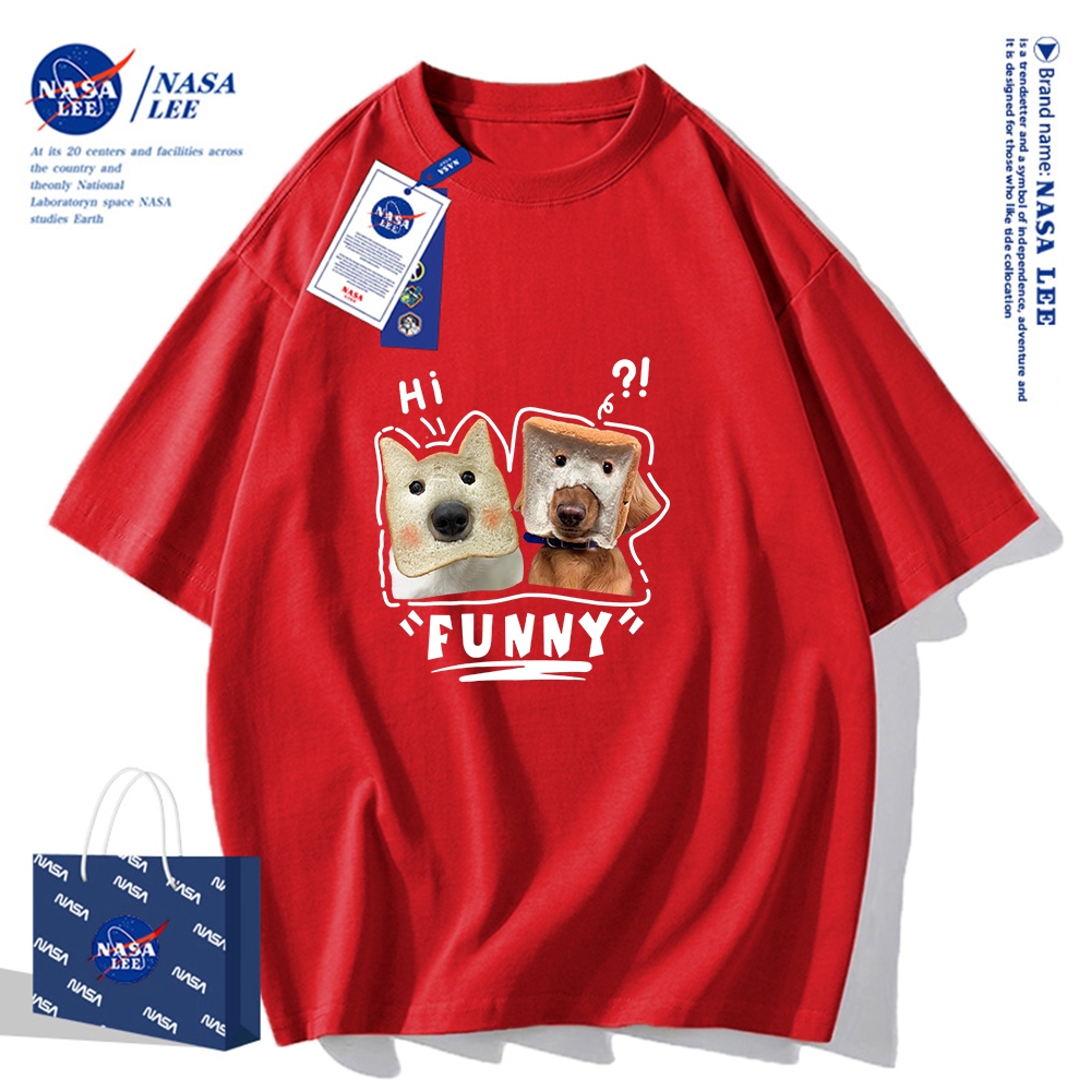 Nasa Áo Thun Khớp Ngắn Tay Nam Nữ Xu Hướng Hè 2023 Phong Cách Mới Rời Cặp Đôi Nửa Tay áo thun nam nữ
