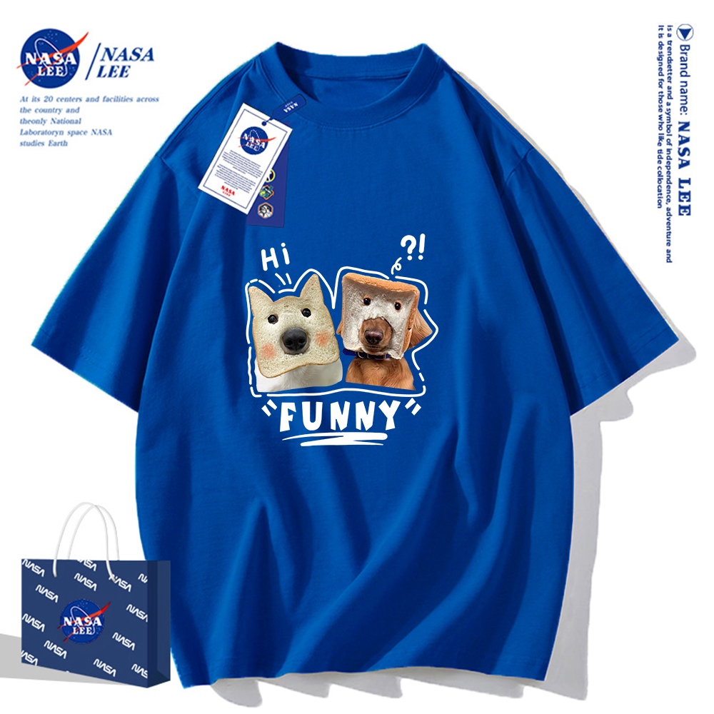 Nasa Áo Thun Khớp Ngắn Tay Nam Nữ Xu Hướng Hè 2023 Phong Cách Mới Rời Cặp Đôi Nửa Tay áo thun nam nữ