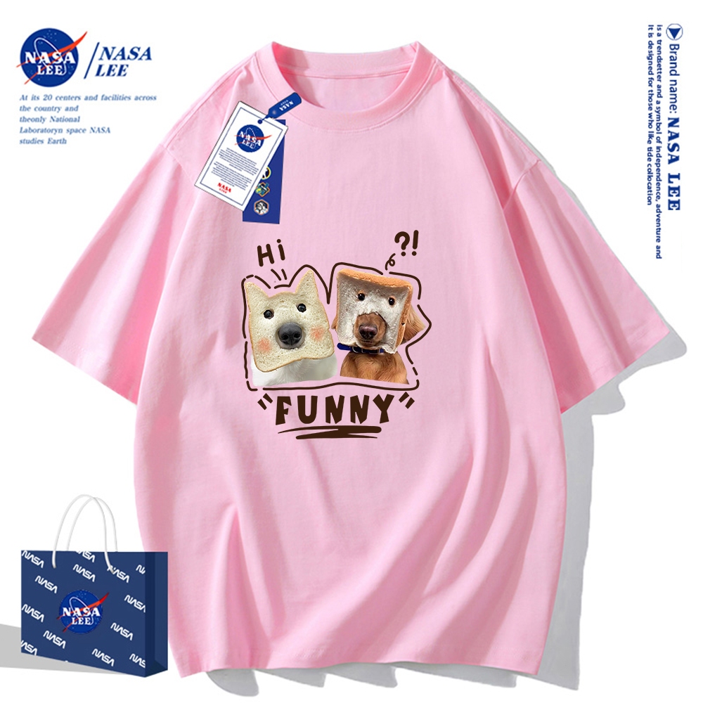 Nasa Áo Thun Khớp Ngắn Tay Nam Nữ Xu Hướng Hè 2023 Phong Cách Mới Rời Cặp Đôi Nửa Tay áo thun nam nữ