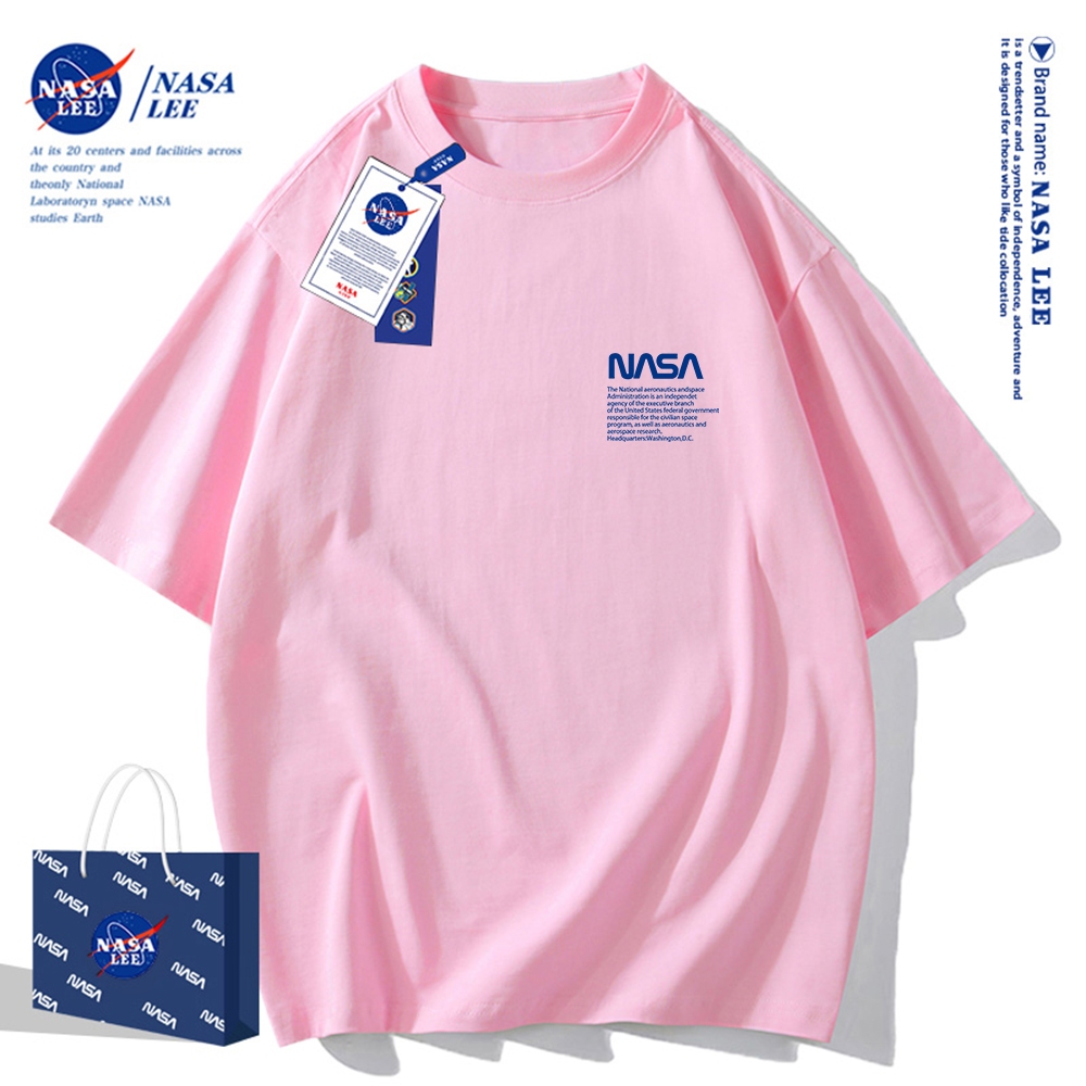 NASA Áo Thun Tay Ngắn Dáng Rộng In Chữ nasa Thời Trang Mùa Hè 2024 Cho Cặp Đôi