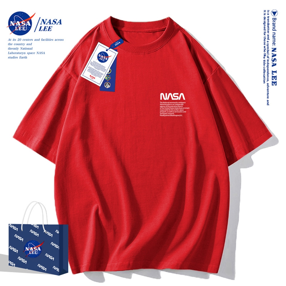 NASA Áo Thun Tay Ngắn Dáng Rộng In Chữ nasa Thời Trang Mùa Hè 2024 Cho Cặp Đôi