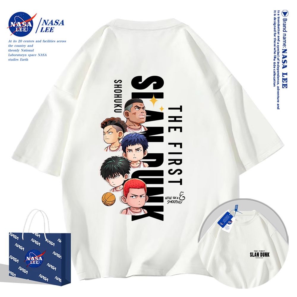 Nasa Áo Thun Tay Ngắn Dáng Rộng Thời Trang Mùa Hè 2024 Cho Cặp Đôi Tay áo ngắn áo thun nam