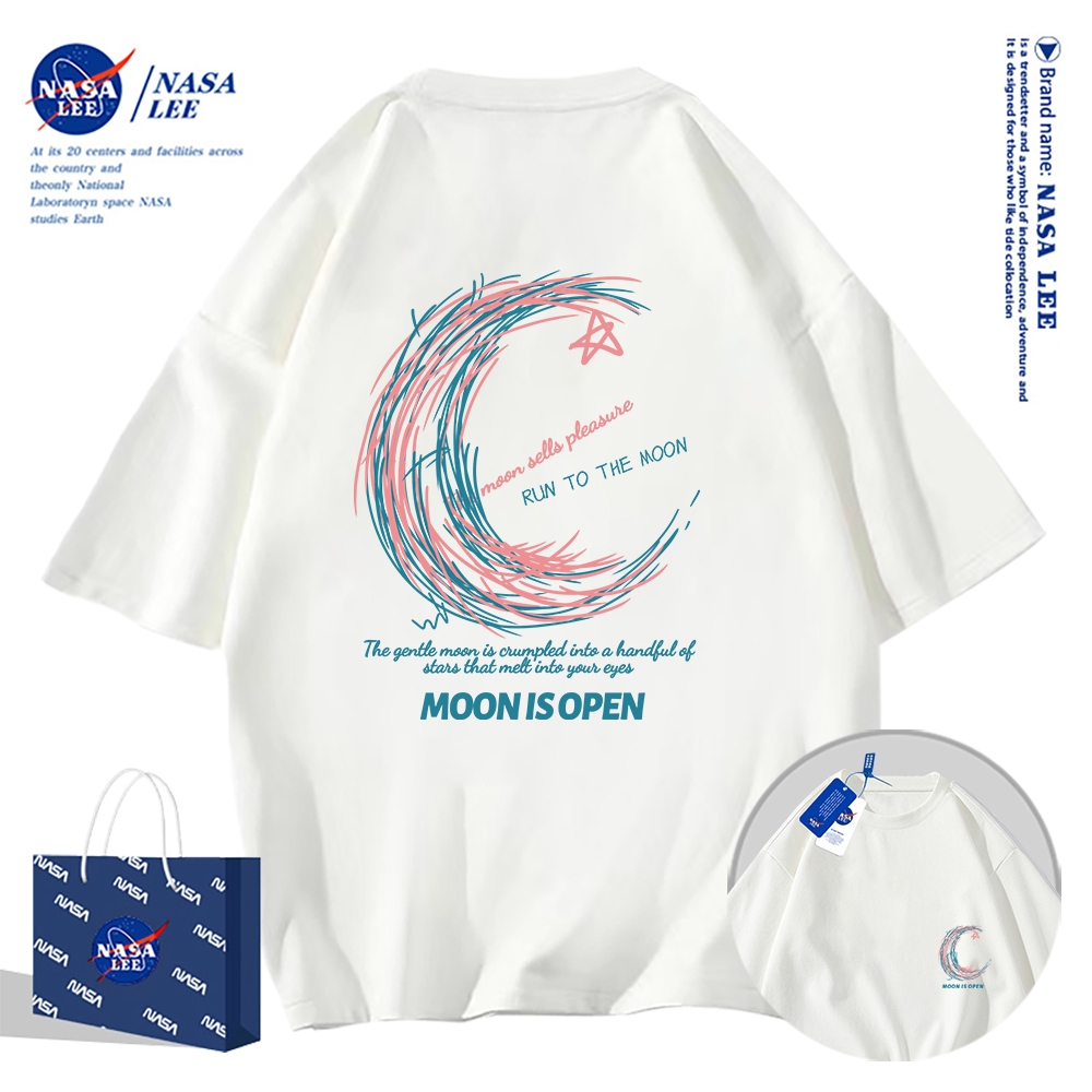 Nasa Áo Thun Tay Ngắn Dáng Rộng Thời Trang Mùa Hè 2024 Cho Cặp Đôi Tay áo ngắn áo thun nam