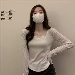 Áo thun tay dài dáng ôm thiết kế bất đối xứng thời trang cho nữ Phong cách