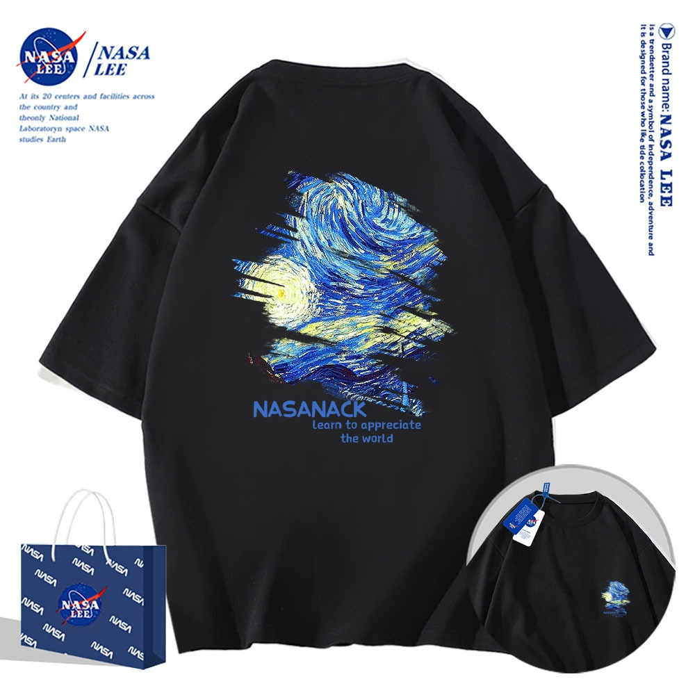 🔥Hàng có sẵn🔥Nasa Đồng Thương Hiệu Klein Xanh Áo Thun Ngắn Tay Nam Nữ Xu Hướng Mùa Hè 2024 Phong Cách Mới Rời Cặp Đôi Nửa-