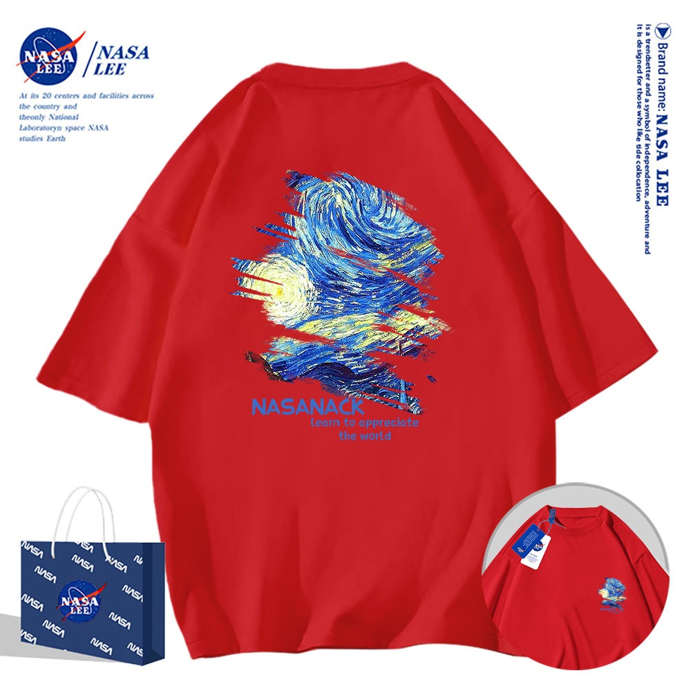 🔥Hàng có sẵn🔥Nasa Đồng Thương Hiệu Klein Xanh Áo Thun Ngắn Tay Nam Nữ Xu Hướng Mùa Hè 2024 Phong Cách Mới Rời Cặp Đôi Nửa-