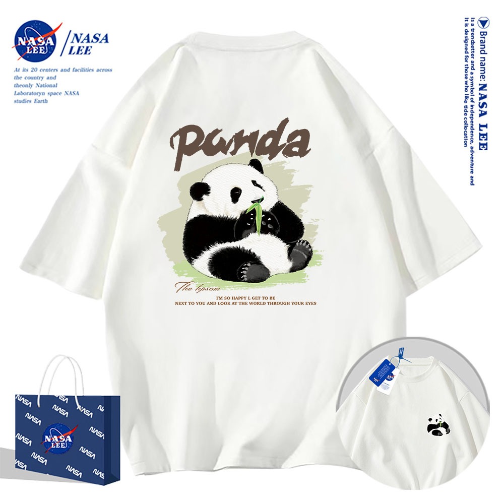 Nasa Áo Thun Khớp Ngắn Tay Nam Nữ Xu Hướng Hè 2024 Phong Cách Mới Rời Cặp Đôi Nửa Tay áo thun nam nữ