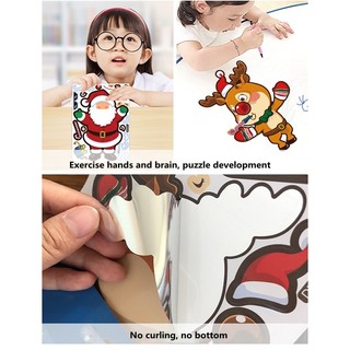 Sticker Dán Trang Trí Giáng Sinh Chống Nước Hình Ông Già Noel Cho Trẻ Em