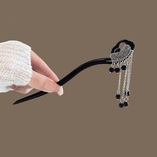 Đen Trâm Cài Tóc Bằng Gỗ Đàn Hương Phối Tua Rua Thời Trang Cho Nữ