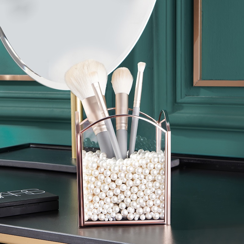 Casegrace Hộp Đựng Đồ Trang Điểm Nắp Lật Mặt Kính Hai Mặt Chống Bụi