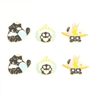 Set 10 Mặt Vòng cổ Hợp Kim Hình Mèo Đen Sáng Tạo diy