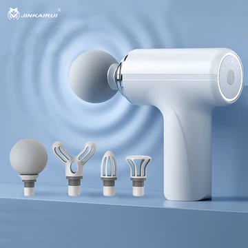 Súng Massage Fascia Mini 6 tốc độ với 4 đầu Massage Thư giãn cơ bắp Massage rung Thiết bị tập thể dục Di động