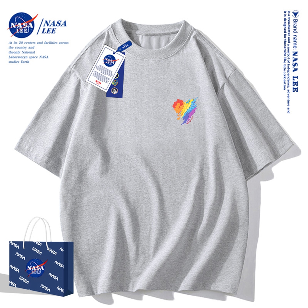 Nasa Áo Thun Khớp Ngắn Tay Nam Nữ Xu Hướng Hè 2024 Phong Cách Mới Rời Cặp Đôi Nửa Tay áo thun nam nữ