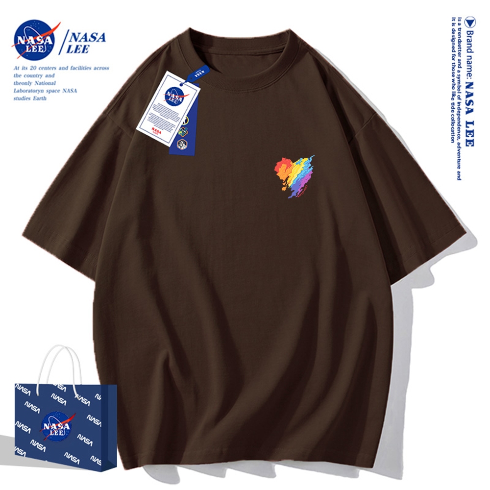 Nasa Áo Thun Khớp Ngắn Tay Nam Nữ Xu Hướng Hè 2024 Phong Cách Mới Rời Cặp Đôi Nửa Tay áo thun nam nữ