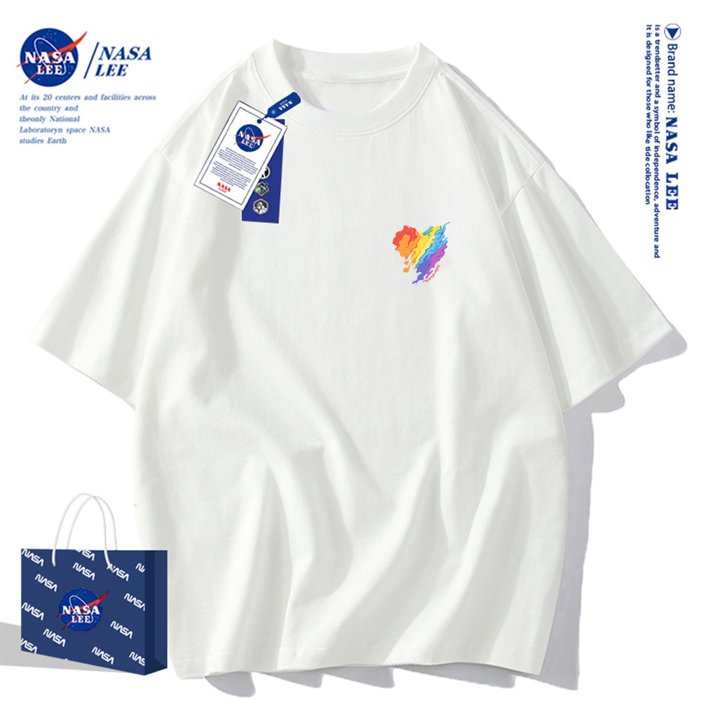 Nasa Áo Thun Khớp Ngắn Tay Nam Nữ Xu Hướng Hè 2024 Phong Cách Mới Rời Cặp Đôi Nửa Tay áo thun nam nữ