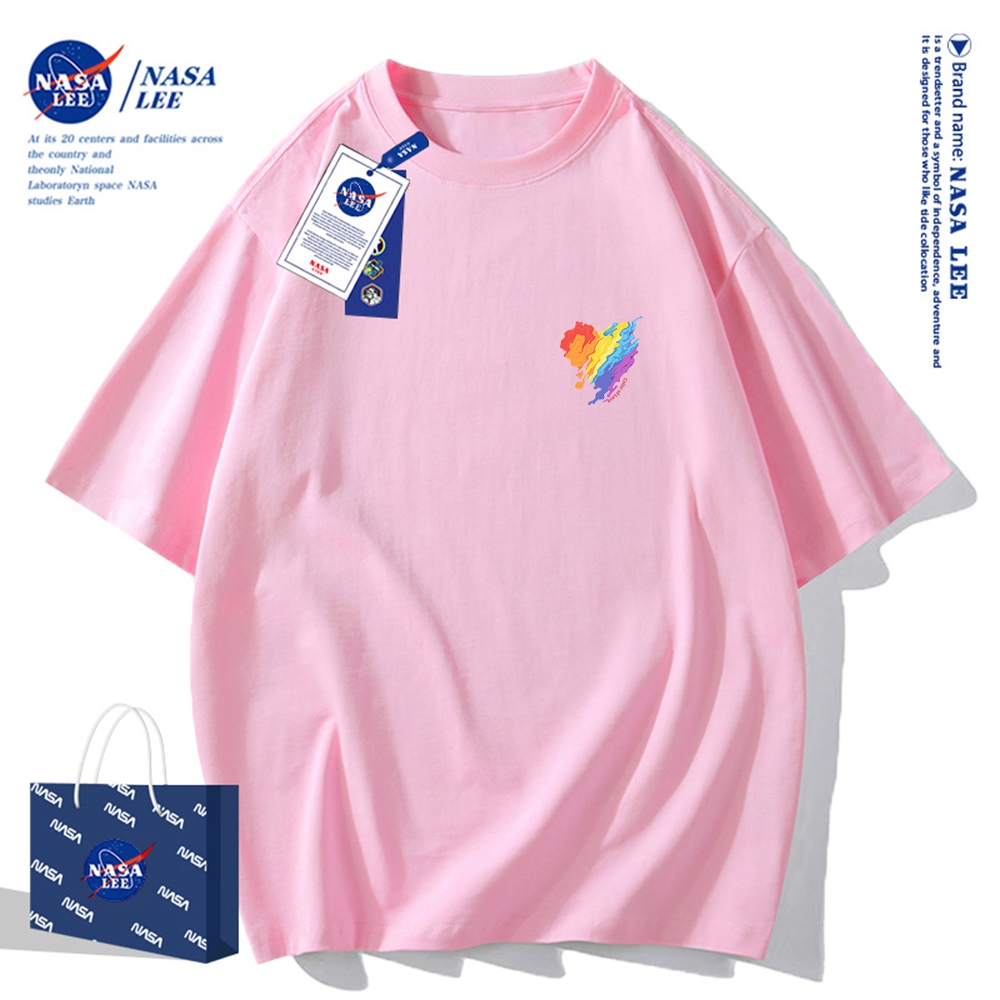 Nasa Áo Thun Khớp Ngắn Tay Nam Nữ Xu Hướng Hè 2024 Phong Cách Mới Rời Cặp Đôi Nửa Tay áo thun nam nữ