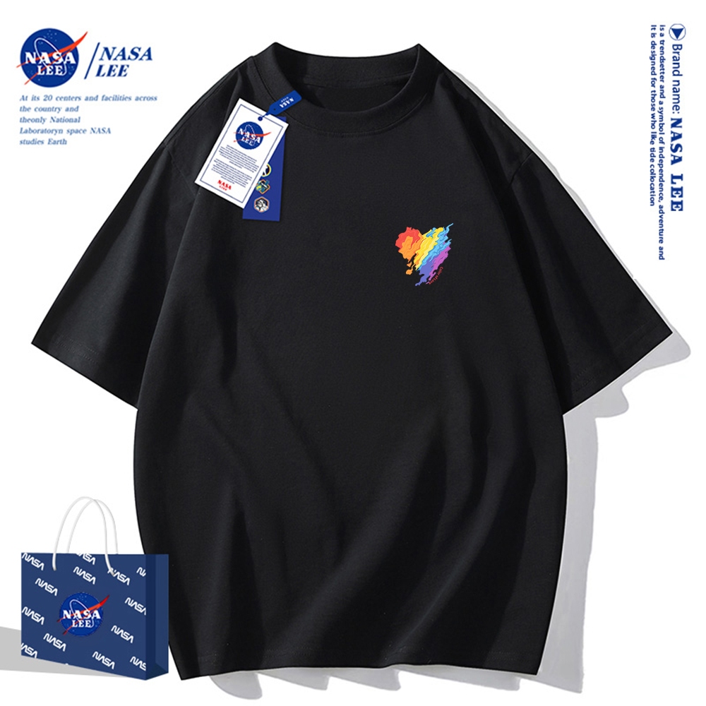 Nasa Áo Thun Khớp Ngắn Tay Nam Nữ Xu Hướng Hè 2024 Phong Cách Mới Rời Cặp Đôi Nửa Tay áo thun nam nữ