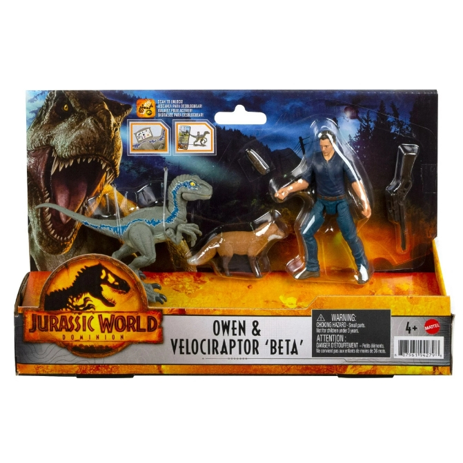 Jurassic World Dominion Human And Dino Pack, Owen & Velociraptor Beta 