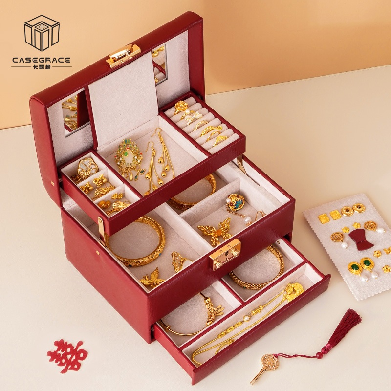 Casegrace Hộp Đựng Trang Sức Thanh Lịch Thân Thiện Với Môi Trường Có Khóa Cho Nữ