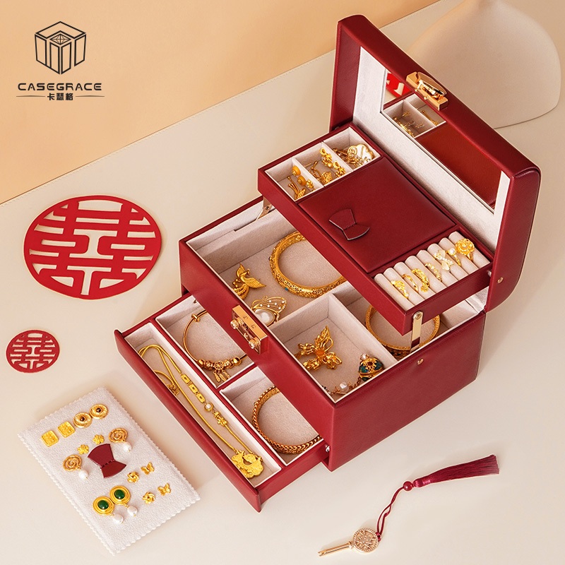 Casegrace Hộp Đựng Trang Sức Thanh Lịch Thân Thiện Với Môi Trường Có Khóa Cho Nữ