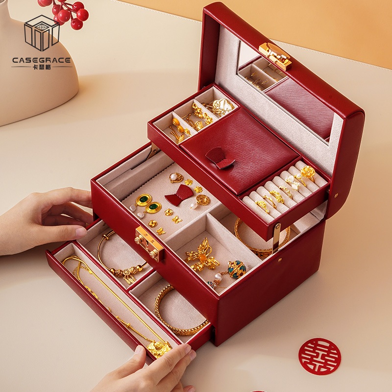 Casegrace Hộp Đựng Trang Sức Thanh Lịch Thân Thiện Với Môi Trường Có Khóa Cho Nữ