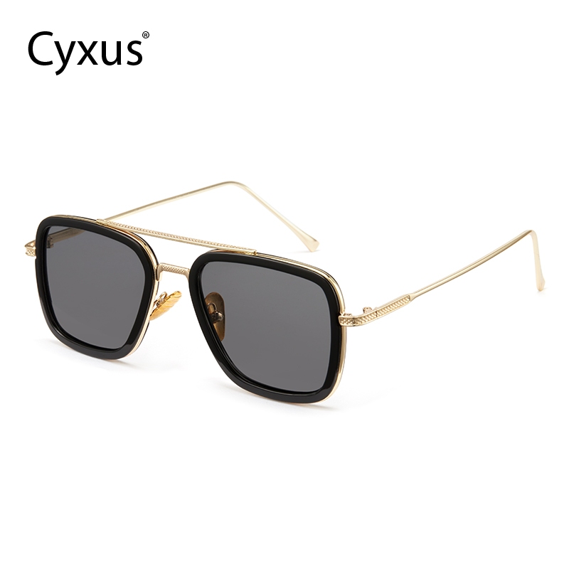 Cyxus Kính Mát Spider-Man Retro Cho Nam Nữ Gọng Vuông Kim Loại Cổ Điển Chống Tia UV400 Phù Hợp Dùng Ngoài Trời 1117