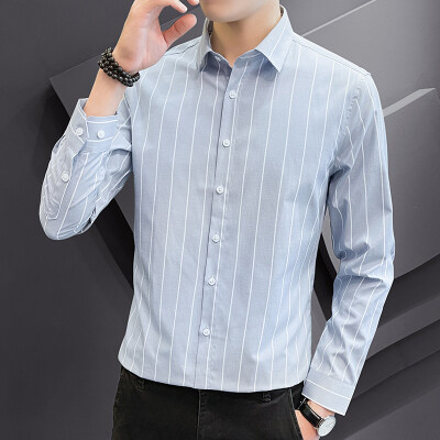 Mới Áo Sơ Mi Nam Dài Tay Sọc Dọc Thời Trang Công Sở