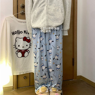 Quần ngủ mỏng dáng rộng in họa tiết hoạt hình My Melody Nhật Bản ngọt ngào dễ thương cho nữ