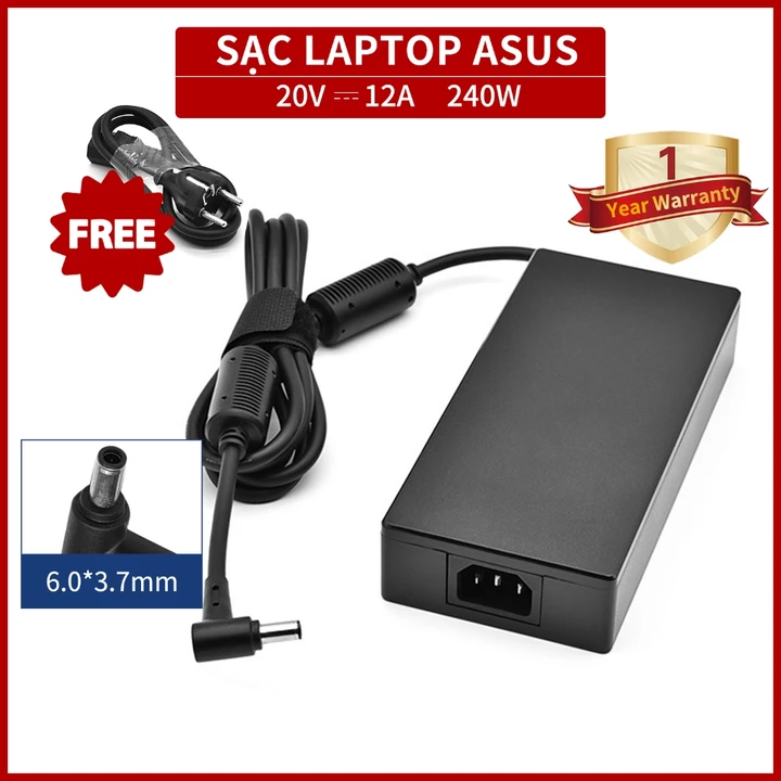 Củ Sạc laptop asus 20v 12a 240w 6.0 * 3.7mm Tương Thích Với asus zenbook asus rog zephyrus asus rog strix