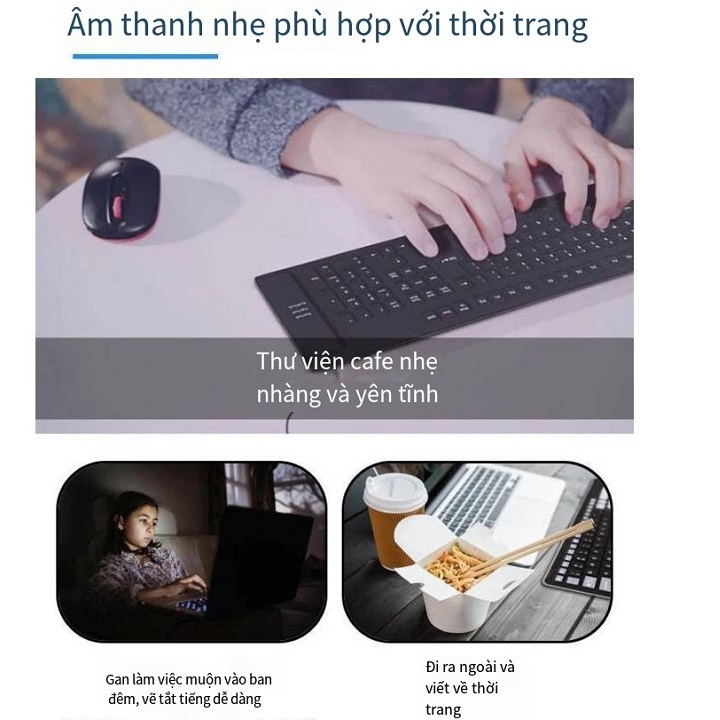 Bàn phím silicone 103 phím gấp được chống bụi tiện dụng cho laptop / máy tính