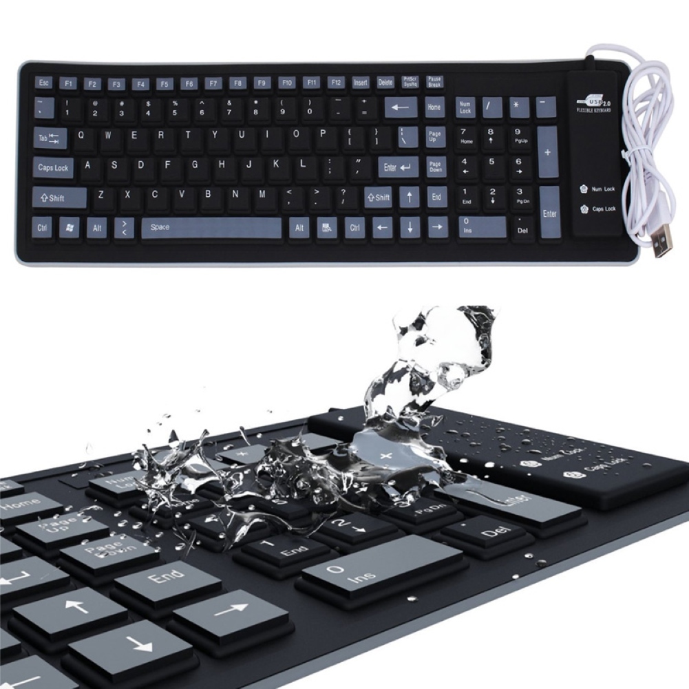 Bàn phím silicone 103 phím gấp được chống bụi tiện dụng cho laptop / máy tính