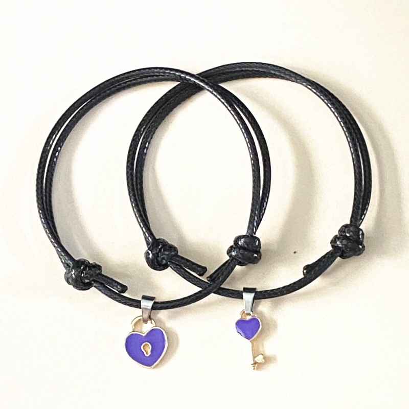 Set 2 vòng đeo tay mặt hình trái tim dễ thương cho đôi bạn thân