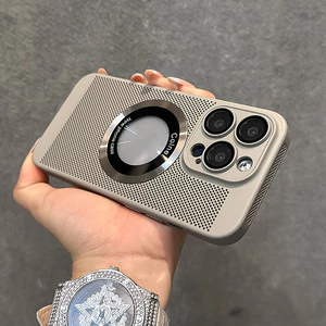 Mới Ốp Điện Thoại Từ Tính Màu Đen / Xám / Xanh Lá Đậm Siêu Mỏng Thoáng Khí Cho iphone 15 14 13 12 11 pro max 14plus